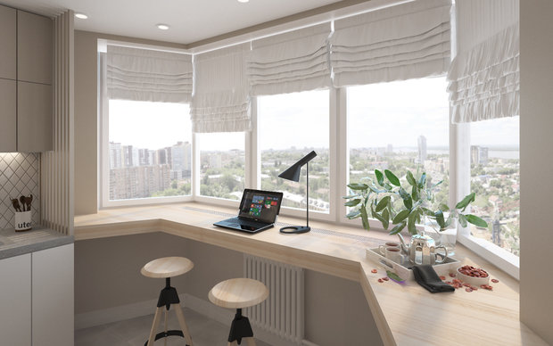 Фотография: Кухня и столовая в стиле Современный, Скандинавский, Квартира, Проект дня, Московская область, Балашиха, Ольга Погорелова, Панельный дом, 2 комнаты, 40-60 метров, П-44ТМ – фото на INMYROOM