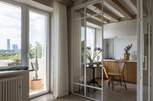 Фотография: Кухня и столовая в стиле Эко, Современный, Малогабаритная квартира, Квартира, Студия, Проект дня, Москва, Кирпичный дом, до 40 метров, Анастасия Рыкова, S-Style – фото на INMYROOM