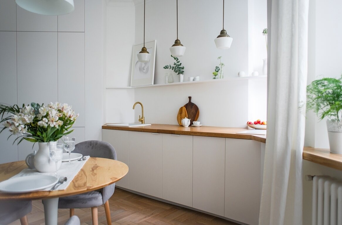 Фотография: Кухня и столовая в стиле Скандинавский, Минимализм, Квартира, Проект недели, Москва, 2 комнаты, 40-60 метров, Ольга Семашева – фото на INMYROOM