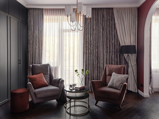 Фотография: Гостиная в стиле Классический, Современный, Квартира, Проект дня, Сталинка, Кирпичный дом, 4 и больше, 60-90 метров, Санкт-Петербруг – фото на INMYROOM