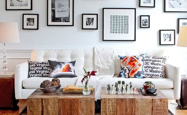 Фотография: Гостиная в стиле Скандинавский, Декор интерьера, Аксессуары, Декор, Декор дома, Цветы, Журнальный столик – фото на INMYROOM