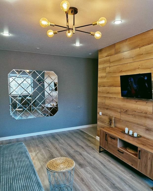 Фотография: Гостиная в стиле Скандинавский, Кухня и столовая, Ремонт на практике, интерьер хрущевке – фото на INMYROOM