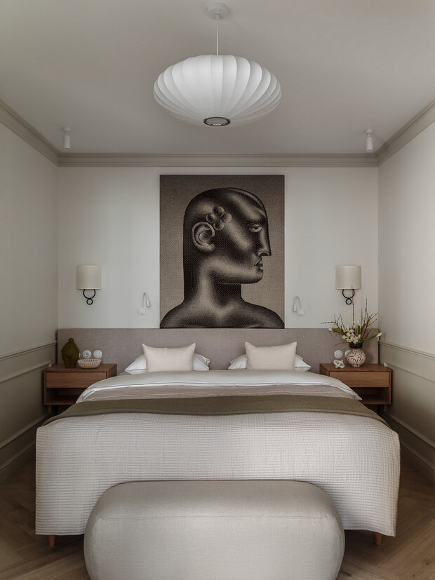 Фотография: Спальня в стиле Современный, Квартира, Проект дня, Краснодар, Монолитный дом, 1 комната, 40-60 метров, Прасковья Шевченко – фото на INMYROOM