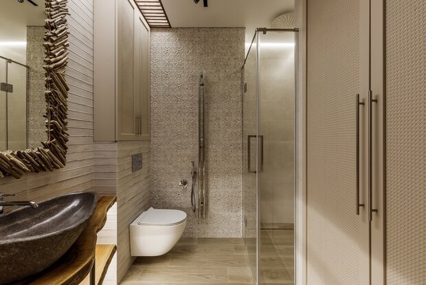 Фотография: Ванная в стиле Современный, Эко, Квартира, Проект недели, Сочи, 2 комнаты, 40-60 метров – фото на INMYROOM