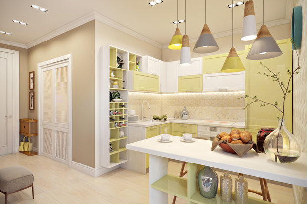 Фото из портфолио Нежная студия для художницы – фотографии дизайна интерьеров на INMYROOM