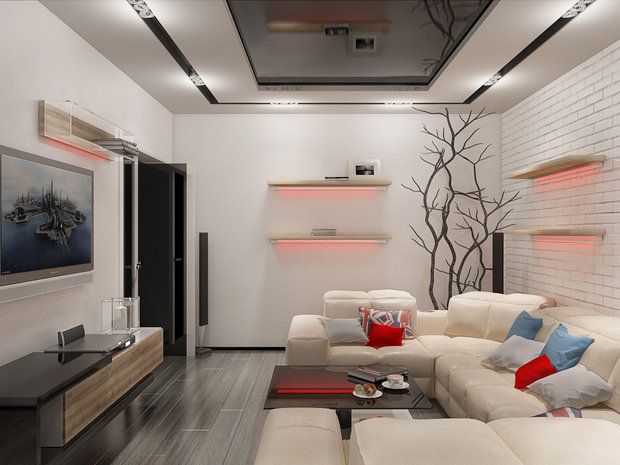 Фото из портфолио Трехкомнатная квартира с элементами хай тек – фотографии дизайна интерьеров на INMYROOM