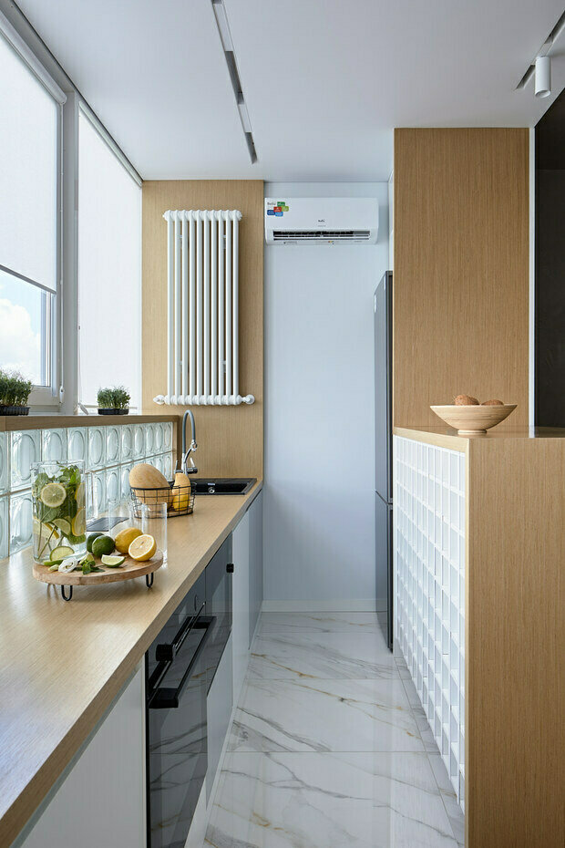 Фотография: Кухня и столовая в стиле Современный, Минимализм, Эко, Квартира, Проект недели, Монолитный дом, 2 комнаты, 40-60 метров, Студия дизайна интерьеров Алексея Сушкова, Алексей Сушков, Белгород – фото на INMYROOM