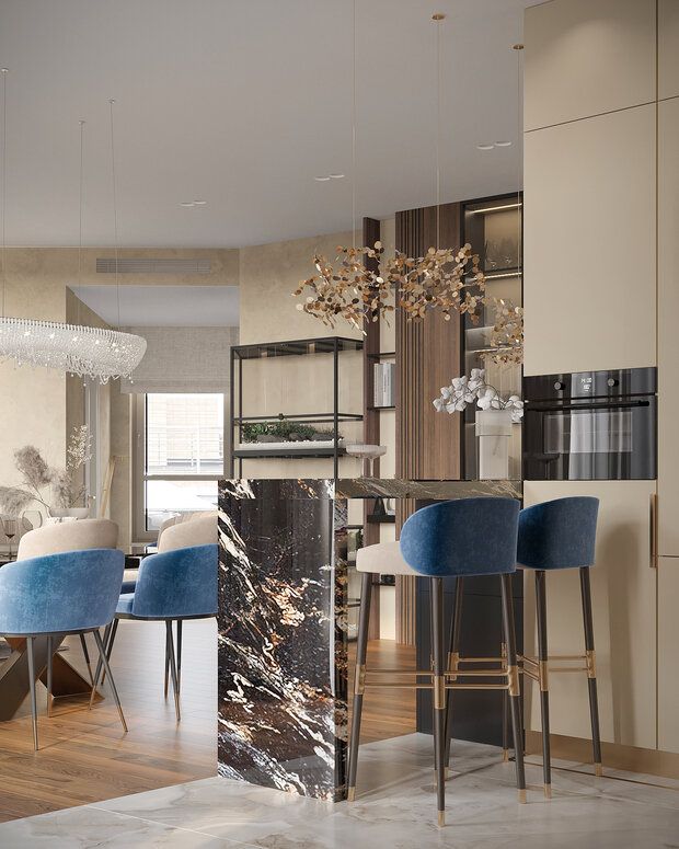 Фото из портфолио Дизайн-проект квартиры в ЖК «Квадрия» в стиле современная классика – фотографии дизайна интерьеров на INMYROOM