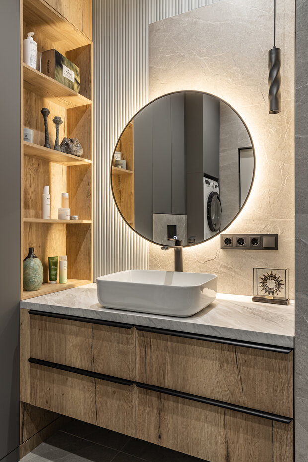 Фотография: Ванная в стиле Современный, Эклектика, Квартира, Проект дня, Москва, Сталинка, 3 комнаты, 60-90 метров, Карина Алтунина – фото на INMYROOM