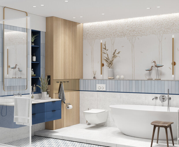 Фотография: Ванная в стиле Современный, Квартира, Проект дня, Москва, OM Design, 4 и больше, Более 90 метров – фото на INMYROOM