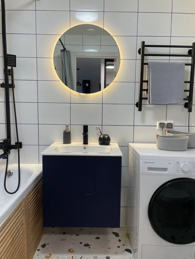 Фотография: Ванная в стиле Скандинавский, Современный, Минимализм, Ремонт на практике – фото на INMYROOM