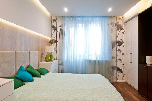 Фотография: Спальня в стиле Современный, Квартира, Проект недели, Московская область, Реутов, новостройка, Яна Страхатова, Сергей Страхатов, Арт Клуб студия, Монолитный дом, 2 комнаты, 60-90 метров – фото на INMYROOM