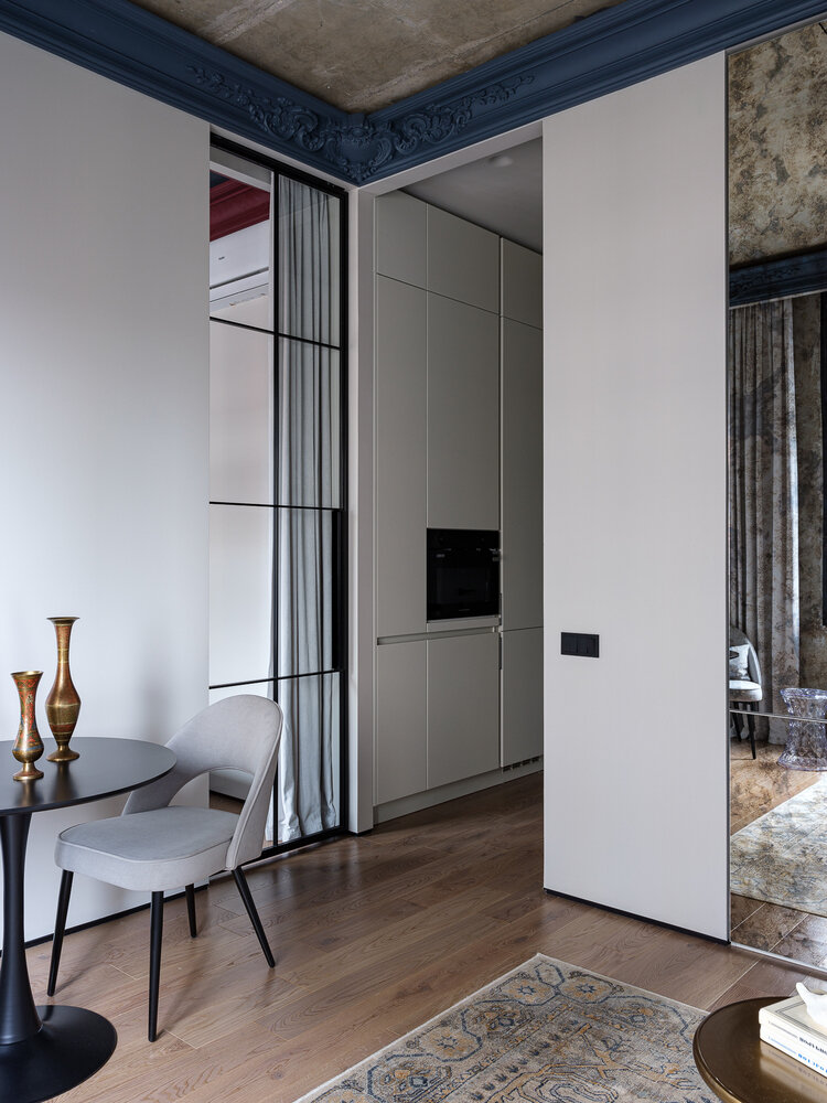 Фотография: Гостиная в стиле Современный, Эклектика, Квартира, Проект дня, Москва, Монолитный дом, 2 комнаты, 40-60 метров, Мария Синельникова – фото на INMYROOM