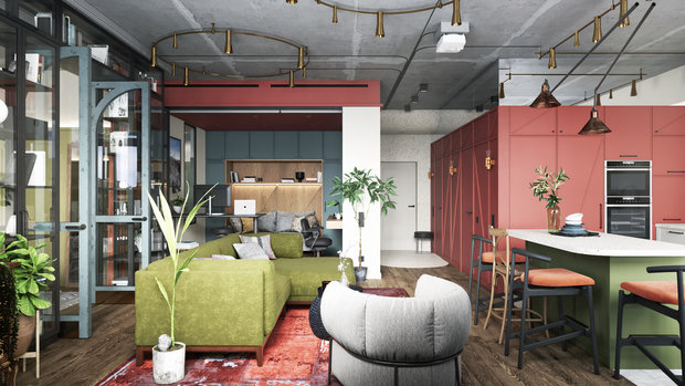 Фотография: Гостиная в стиле Эклектика, Квартира, Проект недели, Москва, ToTaste Studio, 3 комнаты, 60-90 метров – фото на INMYROOM