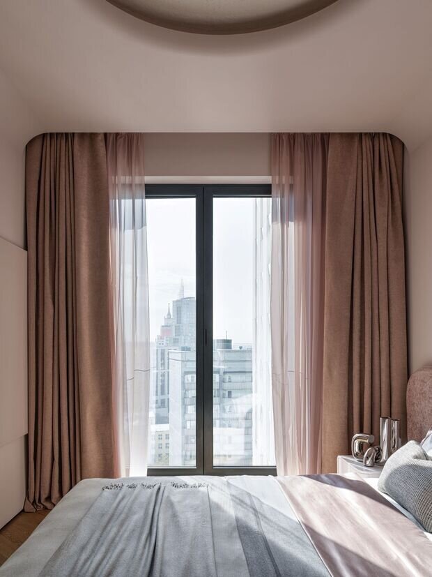 Фотография: Спальня в стиле Современный, Квартира, Проект дня, Москва, 3 комнаты, 40-60 метров, Анастасия Ковальчук – фото на INMYROOM