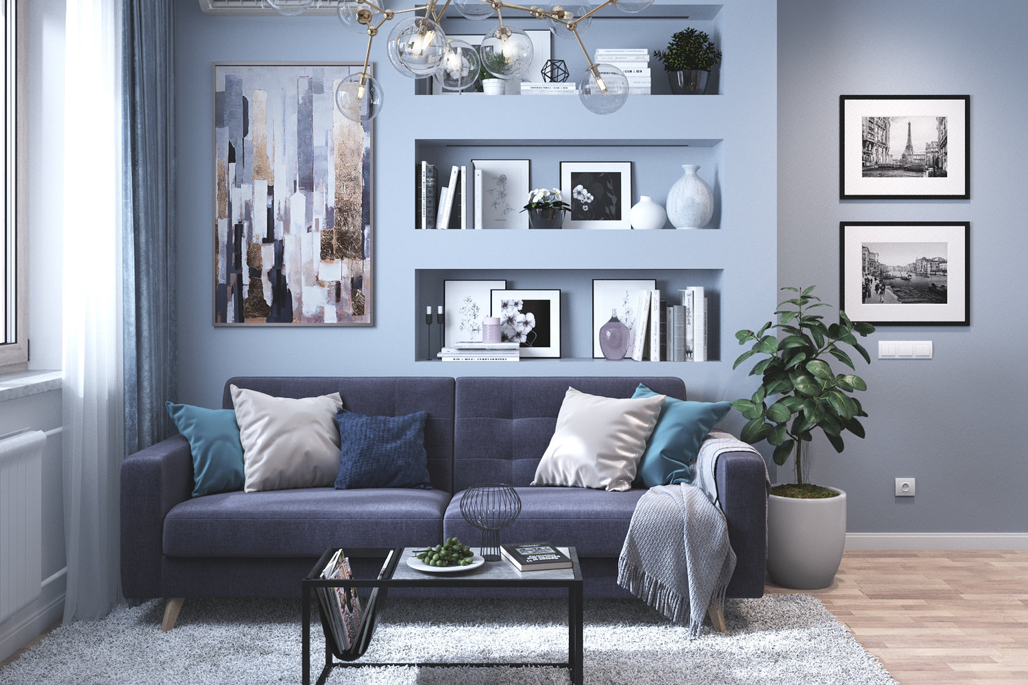 Фотография: Гостиная в стиле Современный, Квартира, Проект недели, Балашиха, 4 и больше, Более 90 метров, Наталья Солнцева – фото на INMYROOM