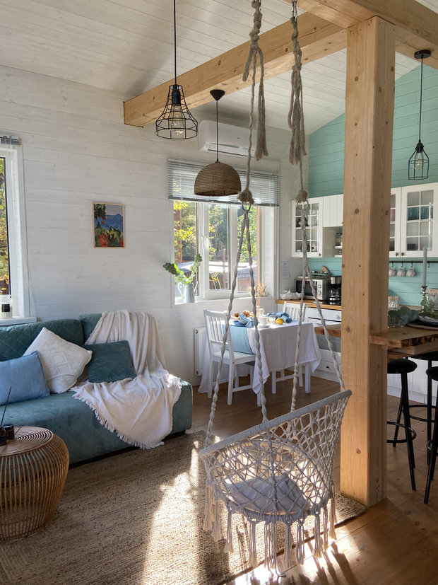 Фотография: Кухня и столовая в стиле Скандинавский, Прованс и Кантри, Дом, Проект дня, Дача, Дом и дача, Московская область, 3 комнаты, 60-90 метров, Звенигород – фото на INMYROOM