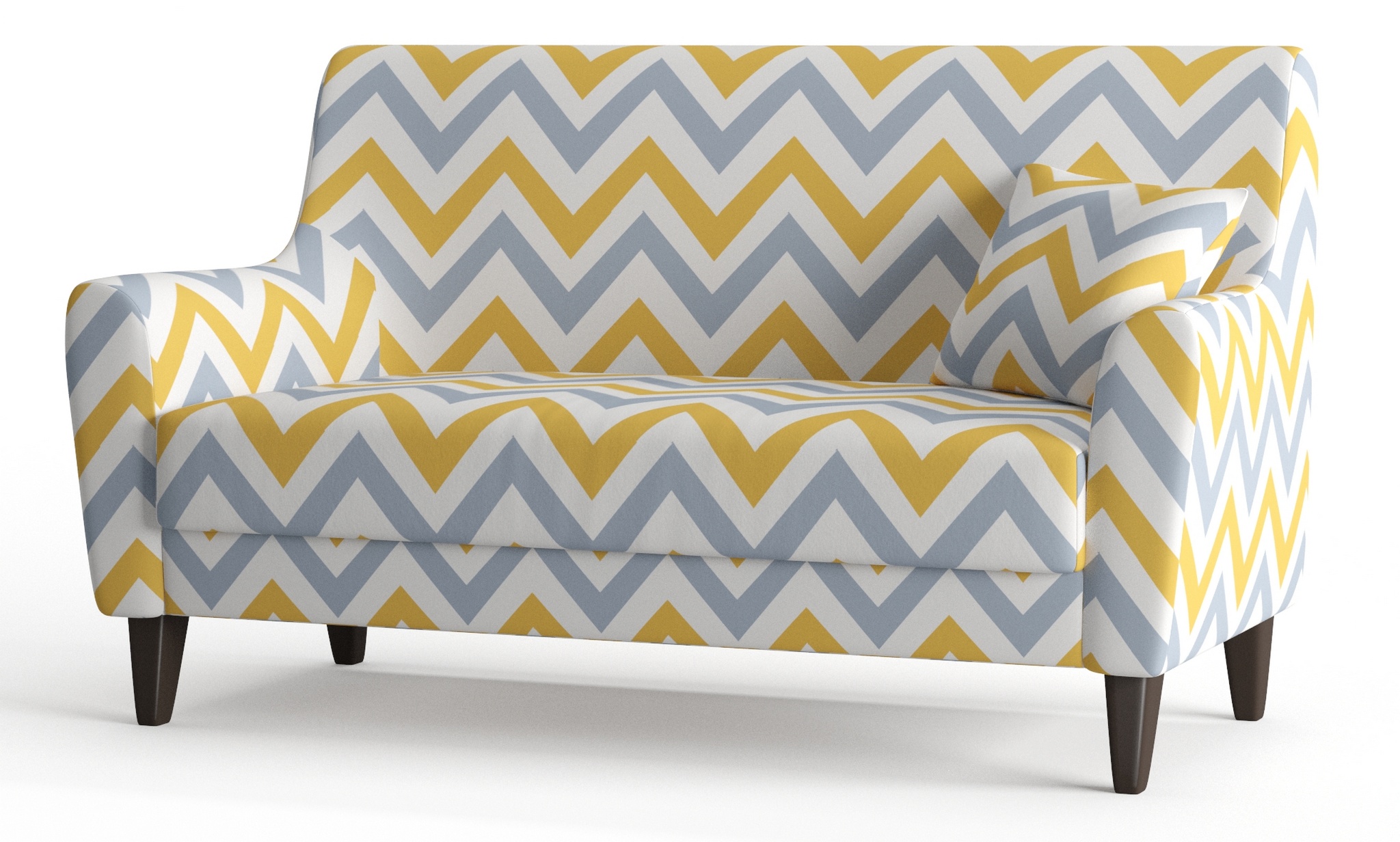 Диван прямой Кастилия серо-желтого цвета