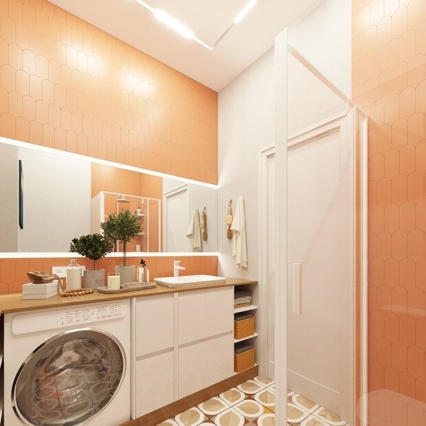 Фотография: Ванная в стиле Современный, Малогабаритная квартира, Квартира, Проект недели, Москва, Марина Саркисян, 3 комнаты, до 40 метров, 40-60 метров – фото на INMYROOM