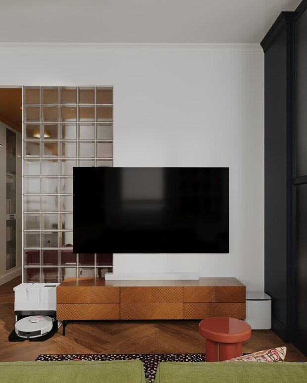 Фотография: Гостиная в стиле Современный, Эклектика, Квартира, Проект дня, Москва, 3 комнаты, 60-90 метров, Анастасия Струве – фото на INMYROOM