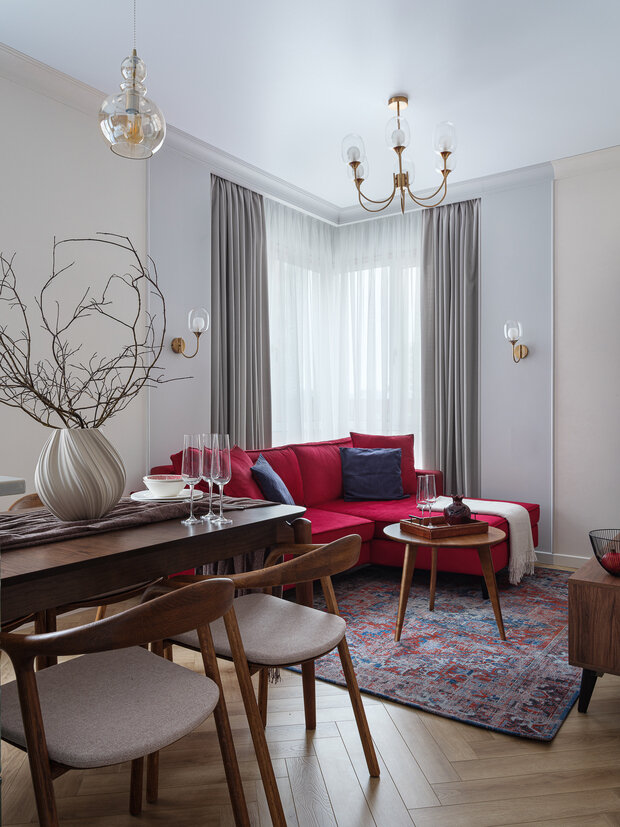 Фотография: Гостиная в стиле Современный, Квартира, Москва, Монолитный дом, 4 и больше, Более 90 метров, Эксклюзивные проекты, ЖК «Holland Park», минимализм с элементами современного дизайна, Татьяна Казьмина – фото на INMYROOM