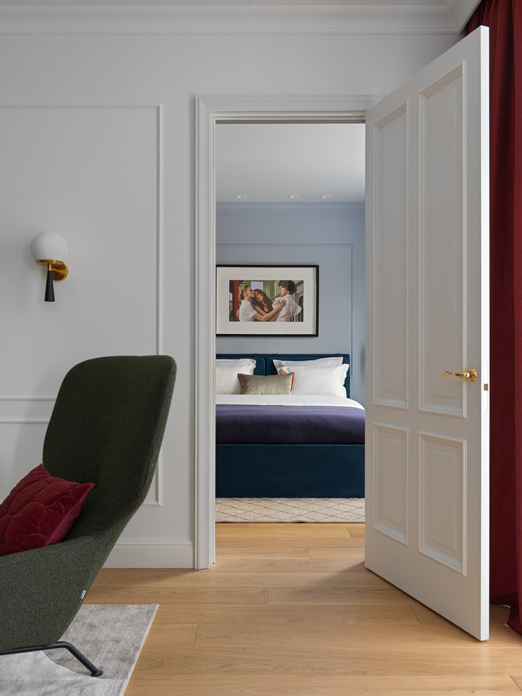 Фотография: Спальня в стиле Современный, Квартира, Проект недели, Москва, 4 и больше, Более 90 метров, Ксения Мезенцева – фото на INMYROOM