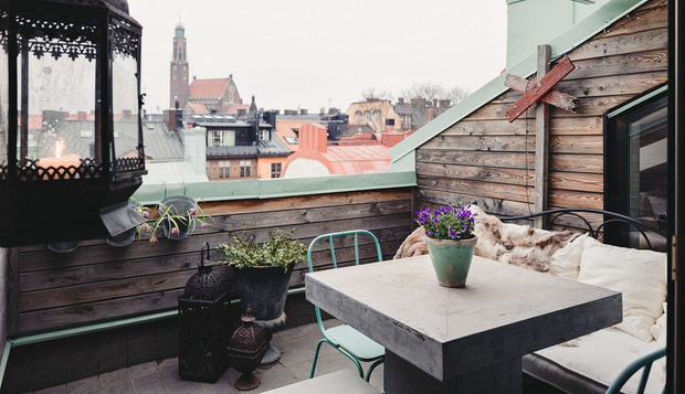 Фотография: Балкон, Терраса в стиле Скандинавский, Малогабаритная квартира, Квартира, Дома и квартиры, Мансарда – фото на INMYROOM