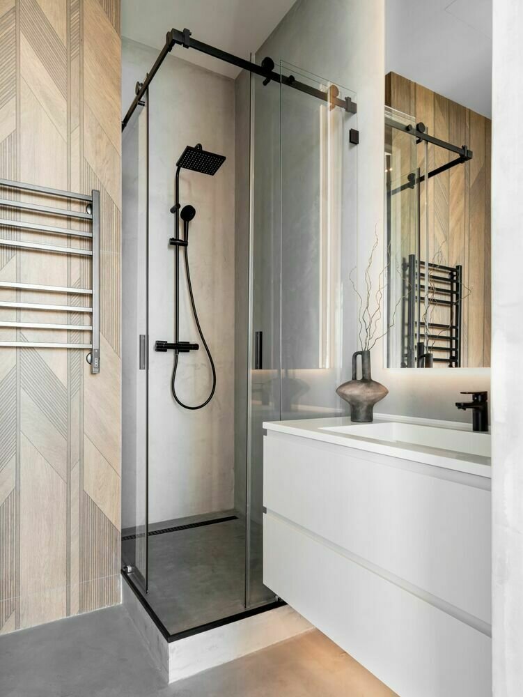 Фотография: Ванная в стиле Современный, Квартира, Проект дня, Москва, 3 комнаты, Более 90 метров, Монолитно-кирпичный, ЖК «Фили Сити», Оксана Галактионова – фото на INMYROOM