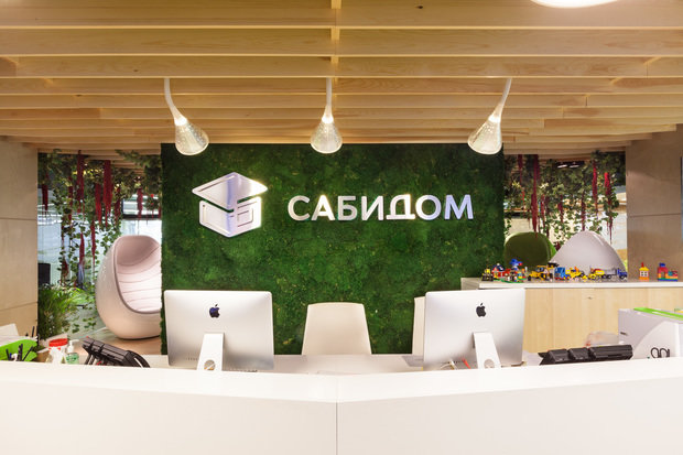 Интерьер офиса в современном стиле с элементами эко