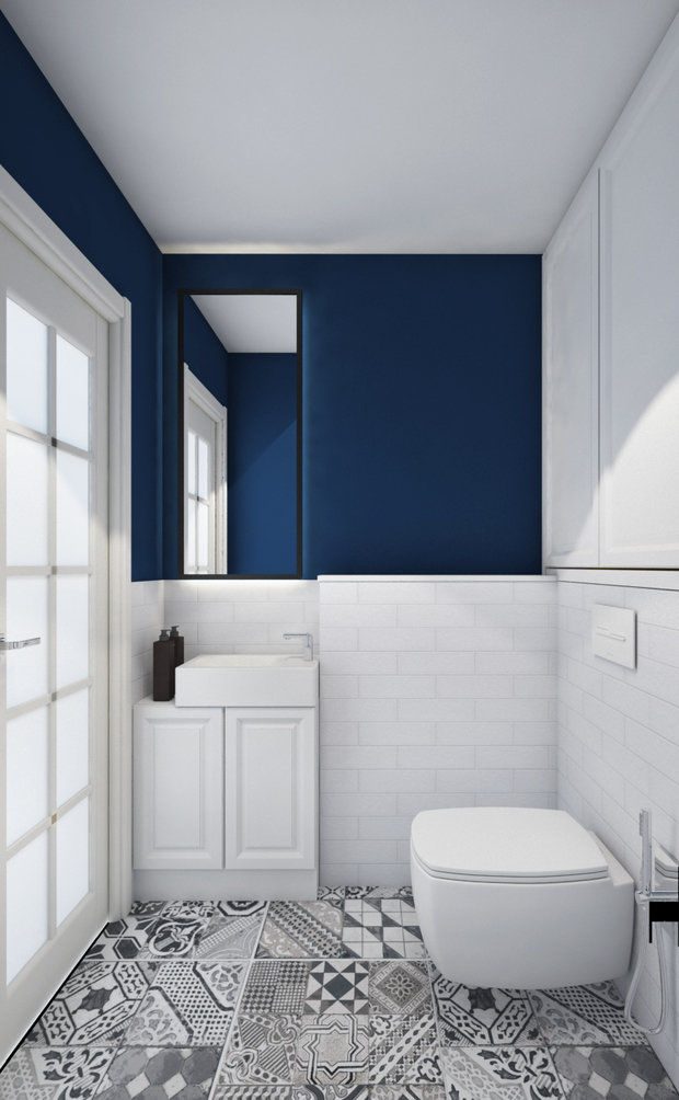 Фотография: Ванная в стиле Скандинавский, Современный, Квартира, Проект недели, Смоленск, Кирпичный дом, 2 комнаты, 60-90 метров, Марина Козина – фото на INMYROOM