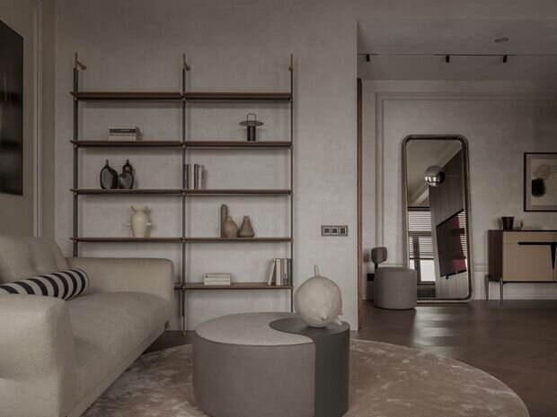 Фотография: Гостиная в стиле Современный, Квартира, Проект дня, 2 комнаты, 60-90 метров, Санкт-Петербруг, современный с элементами классики и роскоши – фото на INMYROOM