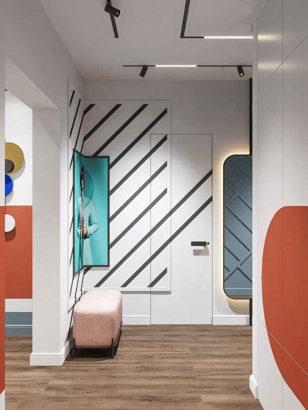 Фотография: Прихожая в стиле Современный, Квартира, Проект недели, Санкт-Петербург, 4 и больше, Более 90 метров, Монолитно-кирпичный, VizDiz, Илона Ореховская – фото на INMYROOM