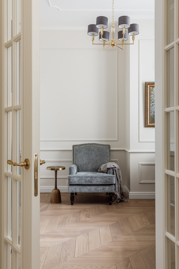 Фотография: Кабинет в стиле Классический, Современный, Эклектика, Квартира, Проект недели, Москва, Кирпичный дом, 4 и больше, Более 90 метров, Анастасия Меньшонкова – фото на INMYROOM