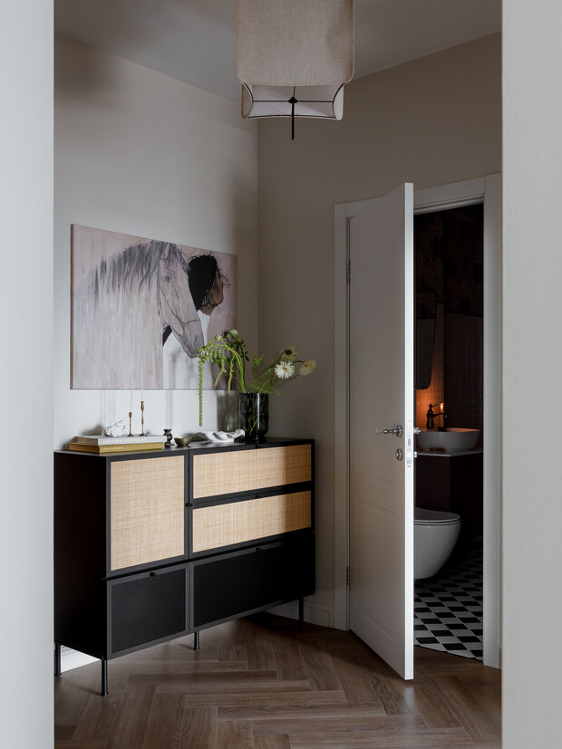 Фотография: Прихожая в стиле Современный, Квартира, Проект дня, Екатеринбург, Монолитный дом, 2 комнаты, 40-60 метров, современный с элементами ретро, Анастасия Гавриленко, Анастасия Камаева – фото на INMYROOM