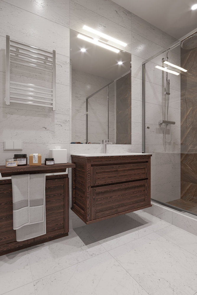 Фотография: Ванная в стиле Современный, Квартира, Проект дня, Санкт-Петербург, Монолитный дом, 3 комнаты, Более 90 метров, Эльжбета Чегарова – фото на INMYROOM Фотография: Ванная в стиле Современный, Квартира, Проект дня, Санкт-Петербург, Монолитный дом, 3 комнаты, Более 90 метров, Эльжбета Чегарова – фото на INMYROOM