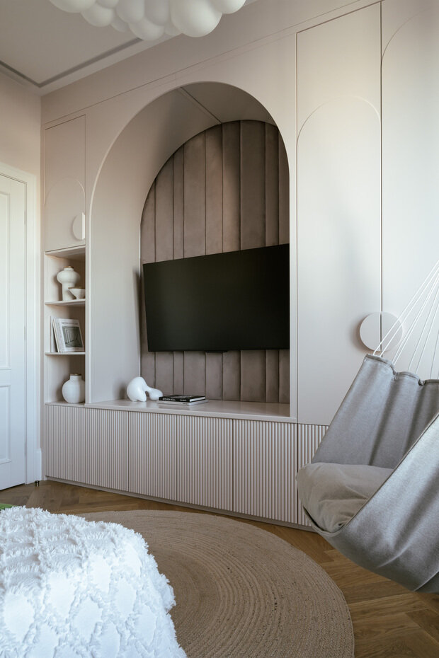 Фотография: Спальня в стиле Классический, Современный, Эклектика, Квартира, Проект дня, Монолитный дом, 4 и больше, Более 90 метров, современный с элементами классики и роскоши, Тата Шушнина – фото на INMYROOM