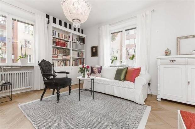 Фотография: Гостиная в стиле Скандинавский, Малогабаритная квартира, Квартира, Швеция, Дома и квартиры, Стокгольм – фото на INMYROOM