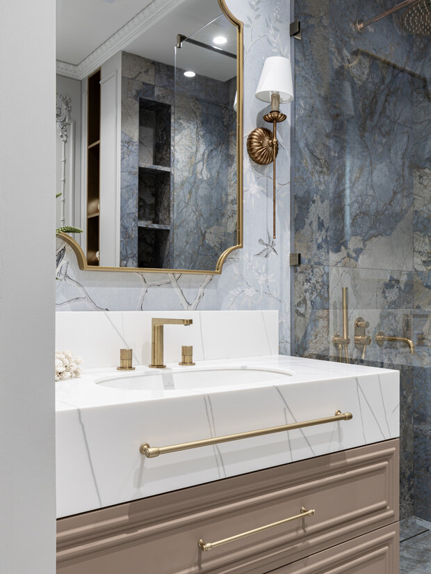 Фотография: Ванная в стиле Классический, Современный, Квартира, Проект дня, Москва, Монолитный дом, 1 комната, 40-60 метров, Алина Мурашова – фото на INMYROOM