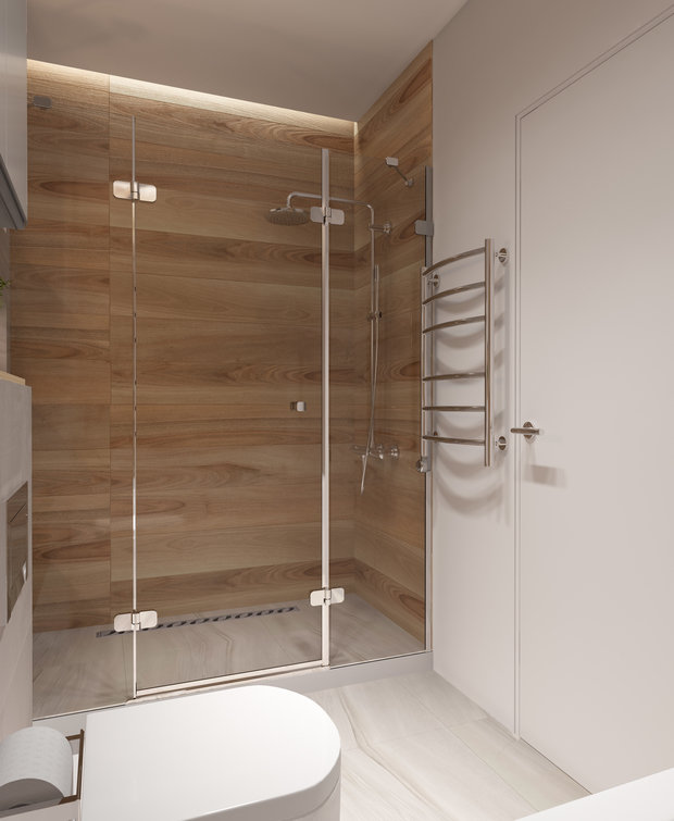 Фотография: Ванная в стиле Минимализм, Квартира, Проект недели, Санкт-Петербург, 3 комнаты, 60-90 метров, Монолитно-кирпичный, ЖК «Царская Столица», Екатерина Логвинова, Студия дизайна Katuhhha – фото на INMYROOM