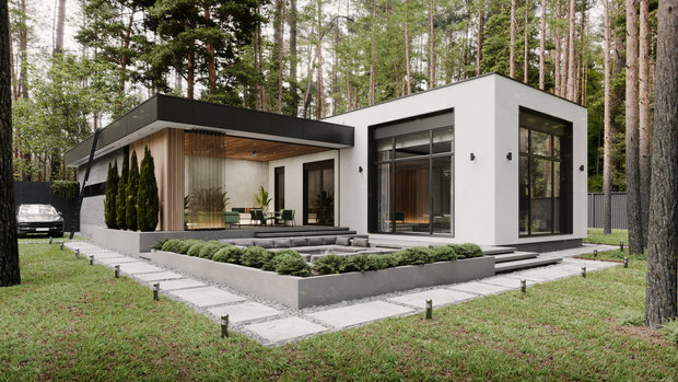 Фото из портфолио Частный дом с патио в Свердловской области – фотографии дизайна интерьеров на INMYROOM