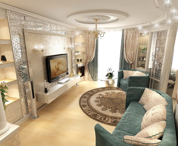 Фото из портфолио Гостиная-кухня в классическом стиле – фотографии дизайна интерьеров на INMYROOM