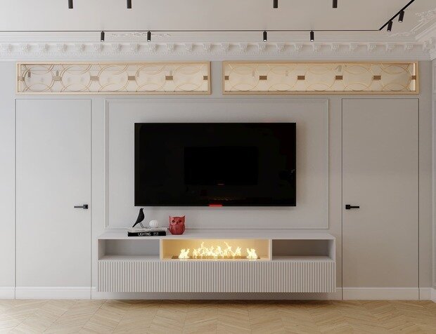 Фотография: Гостиная в стиле Классический, Современный, Эклектика, Квартира, Проект недели, Санкт-Петербург, Кирпичный дом, 4 и больше, 60-90 метров, Студия дизайна Максимаджи – фото на INMYROOM