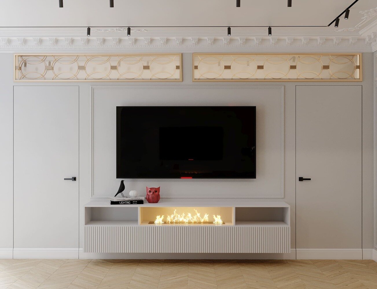 Фотография: Гостиная в стиле Классический, Современный, Эклектика, Квартира, Проект недели, Санкт-Петербург, Кирпичный дом, 4 и больше, 60-90 метров, Студия дизайна Максимаджи – фото на INMYROOM