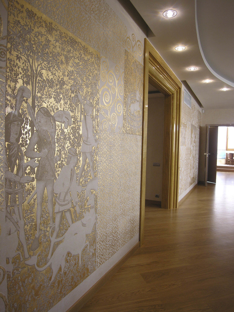 Фото из портфолио Декоративно-рельефная роспись по мотивам старинных гобеленов – фотографии дизайна интерьеров на INMYROOM Фото из портфолио Декоративно-рельефная роспись по мотивам старинных гобеленов – фотографии дизайна интерьеров на INMYROOM