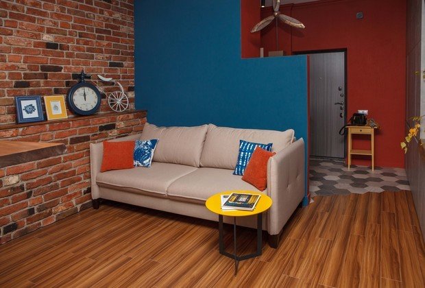 Фотография: Гостиная в стиле Лофт, Современный, Квартира, Проект недели, Химки, Ануш Аракелян, Монолитный дом, ЖК «Правый Берег» – фото на INMYROOM