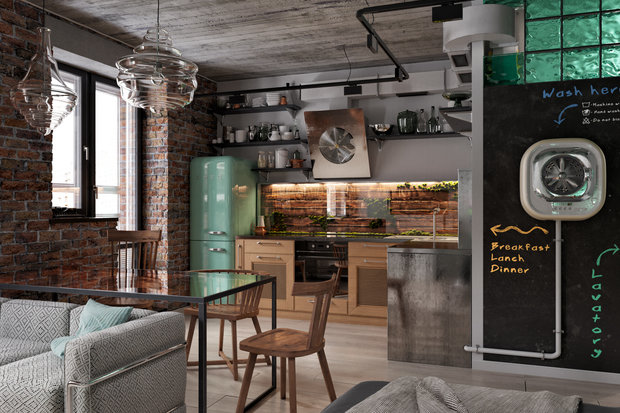 Фотография: Кухня и столовая в стиле Лофт – фото на INMYROOM