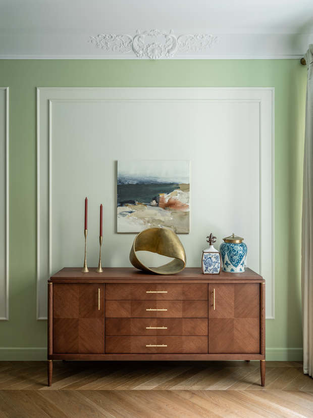 Фотография: Гостиная в стиле Классический, Современный, Квартира, Проект недели, Москва, 2 комнаты, 60-90 метров, Анна Коробко, D.A.interior design, Дмитрий Коробко – фото на INMYROOM