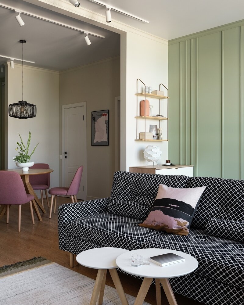 Фотография: Гостиная в стиле Современный, Скандинавский, Квартира, Проект недели, Москва, 2 комнаты, 40-60 метров, 60-90 метров, Монолитно-кирпичный, Анастасия Заркуа – фото на INMYROOM Фотография: Гостиная в стиле Современный, Скандинавский, Квартира, Проект недели, Москва, 2 комнаты, 40-60 метров, 60-90 метров, Монолитно-кирпичный, Анастасия Заркуа – фото на INMYROOM