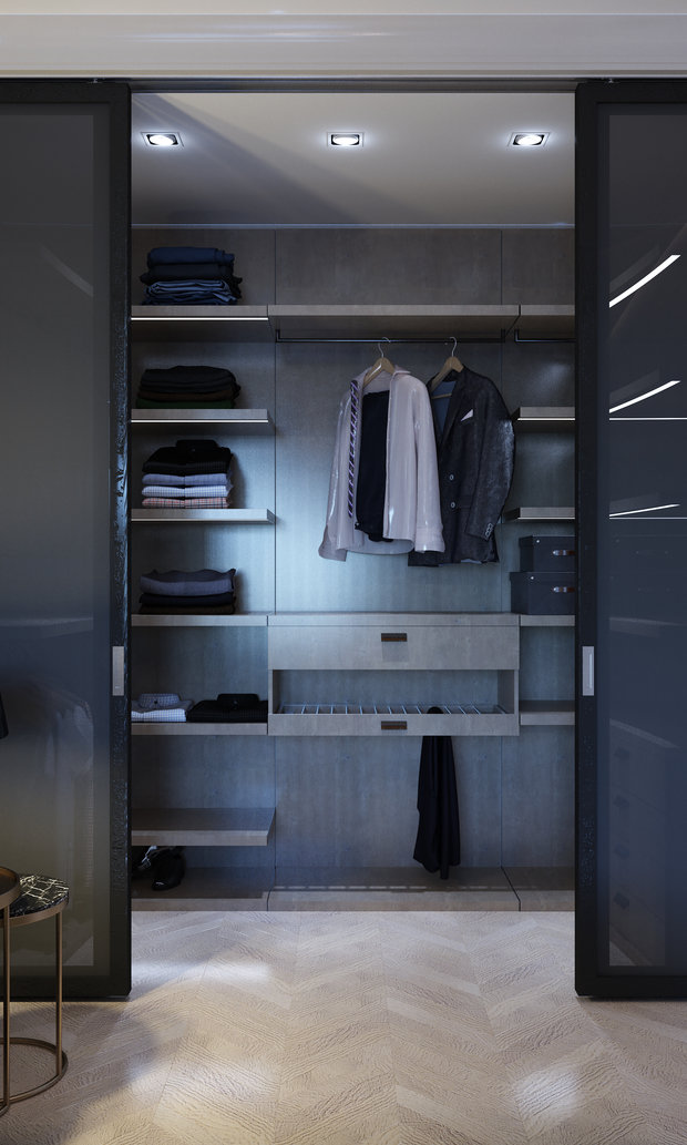 Фото из портфолио Квартира в стиле современная классика - ул 1905 г. Спальня Хозяйская – фотографии дизайна интерьеров на INMYROOM