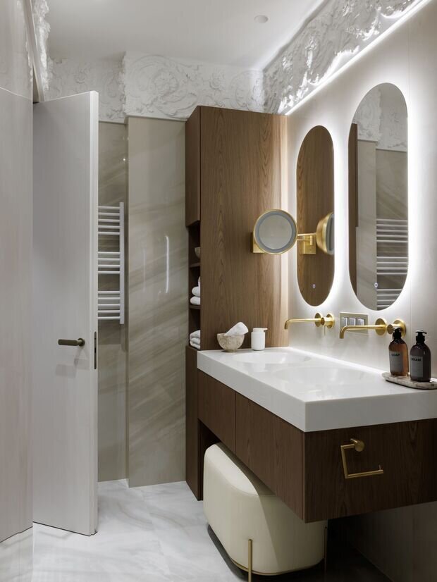 Фотография: Ванная в стиле Современный, Квартира, Проект дня, Санкт-Петербург, 3 комнаты, Более 90 метров, Елена Лебедева – фото на INMYROOM